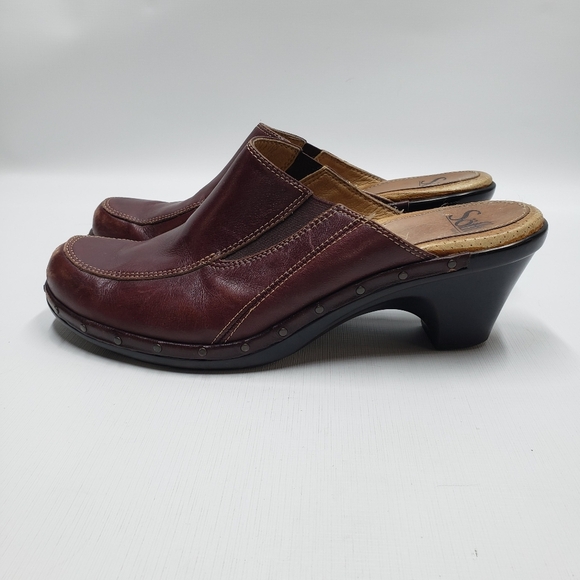 Sofft Women's Brown Leather Clogs Mules Size 8.5 - Picture 5 of 16